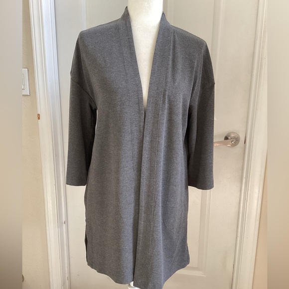 J. Jill Charcoal Heather Cardigan M - Picture 2 of 7